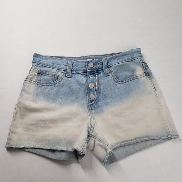 Old Navy Jean Shorts Girls 14 Blue Denim Cut Off Button Fly Adjustable Waist - Picture 1 of 15